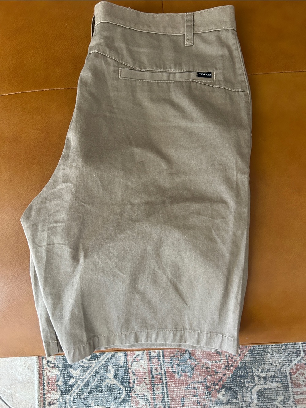 Volcom Men's Tan Flat-Front Shorts